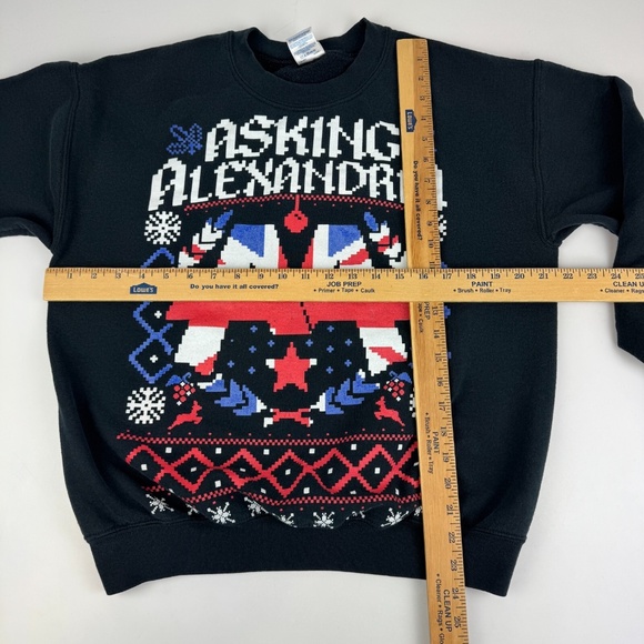 Asking Alexandria Mens Size M Christmas Sweater Sweatshirt Black *Read Desc - Picture 3 of 9